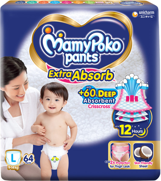MamyPoko Pants Extra Absorb Baby Diapers,9-14 kg - L