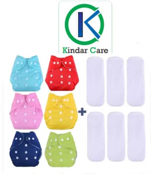 Kindar Care Freesize Washable & Reusable Waterproof Adjustable Pocket Cloth Diaper for Baby - New Born