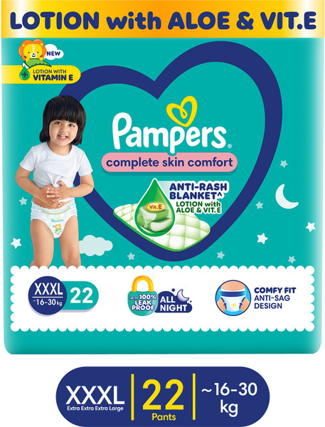 Pampers All Round Protection Diaper Pants, Anti Rash Blanket, Lotion with Aloe - XXXL