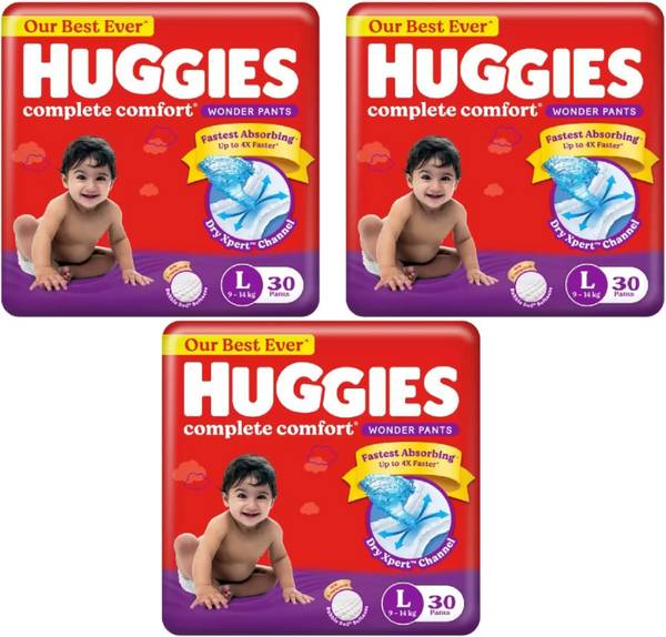 Huggies Complete Comfort Wonder Pants, India's Fastest Absorbing Diaper - L