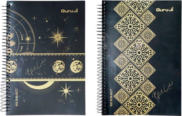Guruji 6 Subject Spiral Notebook Size 29x21 A4 Notebook Ruled 300 Pages