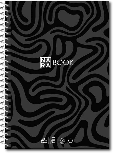 NARA Smart ReUsable Notebook, 2 Erasable pen, Jet Black Cover, A5 Size A5 Diary No 20 Pages