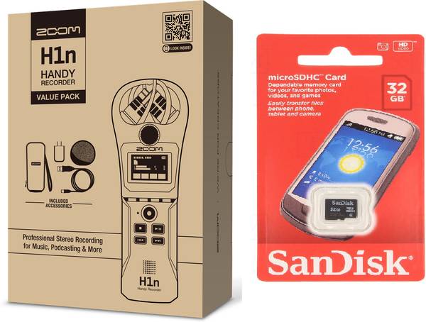 ZOOM H1N Value Pack Handy Recorder with 32GB SD Card 2 Tracks Digital Multi-track Recorder