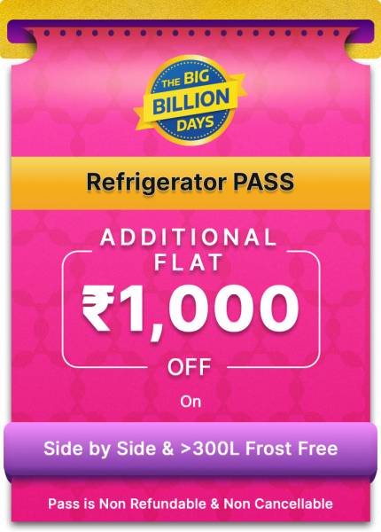 Extra Rs 1000 Off on Side by Side and >300 L Frost Free Refrigerators for the First 5 Days of Big Billion Days Sale