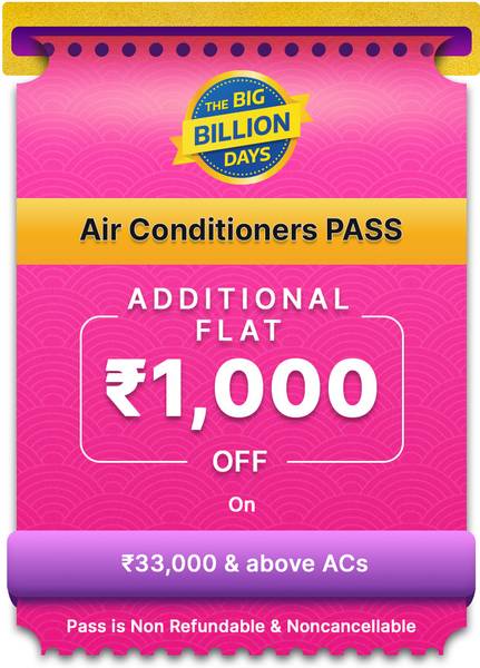 Extra 1000/- Off on 33,000/- & Above Air Conditioners for the First 5 Days of Big Billion Days sale