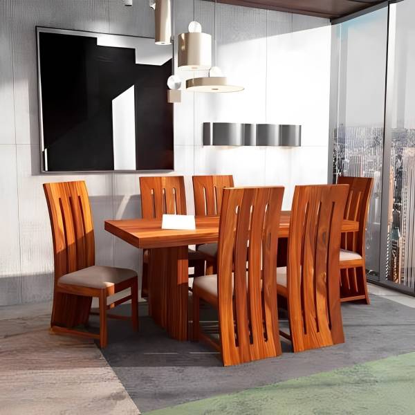 Taskwood Furniture Solid Sheesham Wood 6 Seater Dining Set For Dining Room / Restaurant. Solid Wood 6 Seater Dining Set