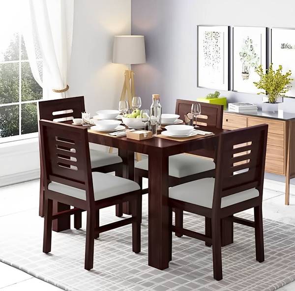 CLANECRAFT Solid Sheesham Wood Four Seater Dining Set For Dining