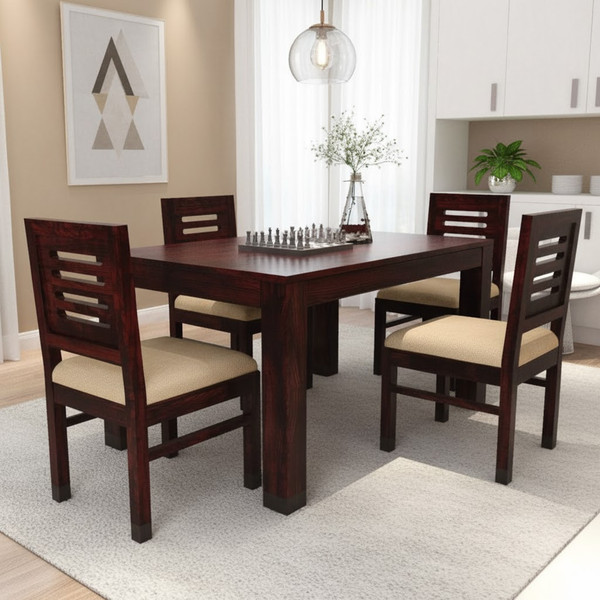 Deuba Solid Wood Sheesham Solid Wood 4 Seater Dining Set