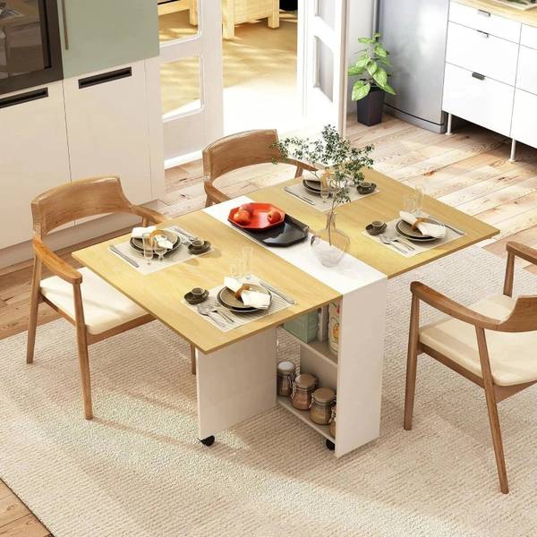 BKCINDUSTRIES Foldable Engineered Wood 4 Seater Dining Table - Price ...
