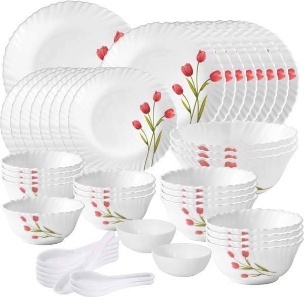 LAOPALA Pack of 46 Opalware Novo Radiant Curv 46 Pcs Dinner Set