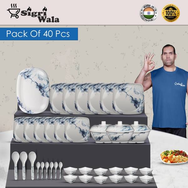 Sigri-wala Pack of 40 Melamin Dinner Set