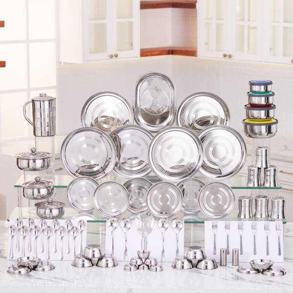 KIARAA Pack of 70 Stainless Steel Dinner Set