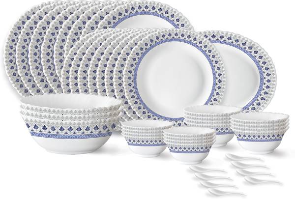 Larah by Borosil Pack of 44 Opalware Dinner Set