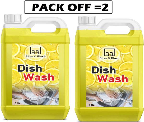 BLISS & BLUSH 10 LTR dish wash Liquid Detergent with Lemon foroil off Kitchen Cleaner Dish Cleaning Gel