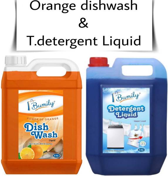 Bumily Orange dishwash & T.liquid detergent (5+5 L) Dish Cleaning Gel
