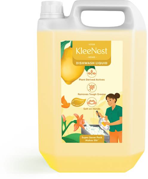 Kleenest Natural Dishwash Liquid Removes Tough Grease, Soft on Hands Dish Cleaning Gel