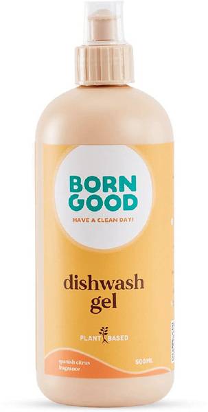 Born Good Plant Based Dishwash Gel (500 ml) USDA Certified | Eco-Friendly, Non-Toxic | Baby Safe & Pet Safe | Skin Friendly Dish Cleaning Gel