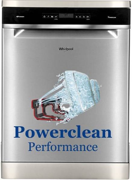Whirlpool WFO 3O33 PL N X IN Free Standing 14 Place Settings PowerClean Pro Technology, Inox, 30% extra space, 11 wash Programs, Clean and Dry Dishwas...