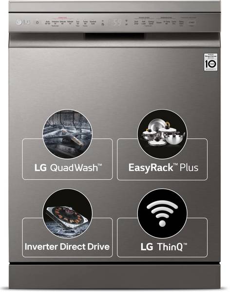 LG DFB512FP Free Standing 14 Place Settings Dishwasher