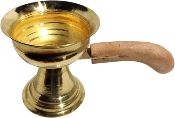 Divine Bazaar Dhoop Loban Dani, Dhuna stand, Brass Dhunachi Brass Table Diya
