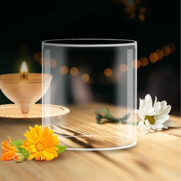 True Dcor Glass Cover For Diya Height 4 Inches Width 3 Inches Glass Table Diya
