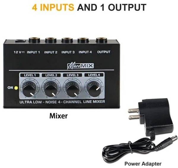 KH Ultra Low Noise 4 Channels Line Mixer For PC/Recording Professional