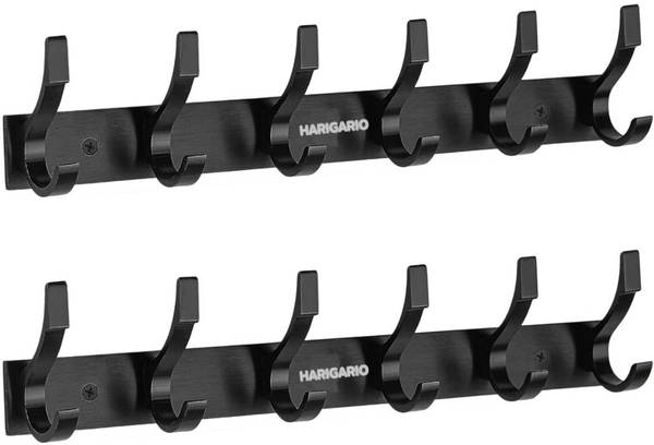 URIM Premium Stainless Steel 6 Pin Cloth Hanger Wall Mounted Bathroom Cloth Hanger,Coth Wall Hook,Door Hooks Rail for Hanging Keys,Clothes,Towel (Pack...