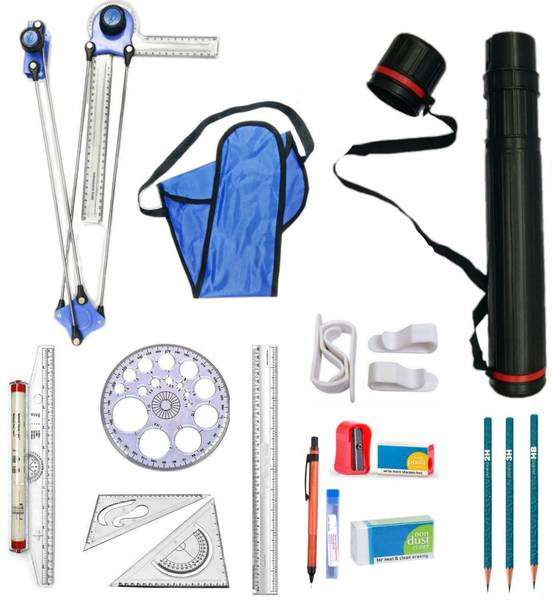 Book birds Mini drafter, sheet holder box, Roller scale, pro circle for Engineering drawing Drafting Kit