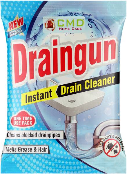 CMD Draingun All Pipe Safe Drain Cleaner powder Clear Clogged Sinks & Pipes(50gm) Powder Drain Opener