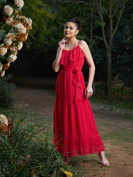 SASSAFRAS Women Maxi Red Dress - Price History