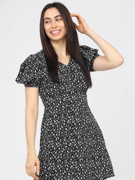 Tokyo Talkies Women A-line Black Dress