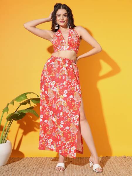 TANDUL Women Fit and Flare Multicolor Maxi/Full Length Dress