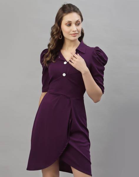 Selvia Women Wrap Purple Dress