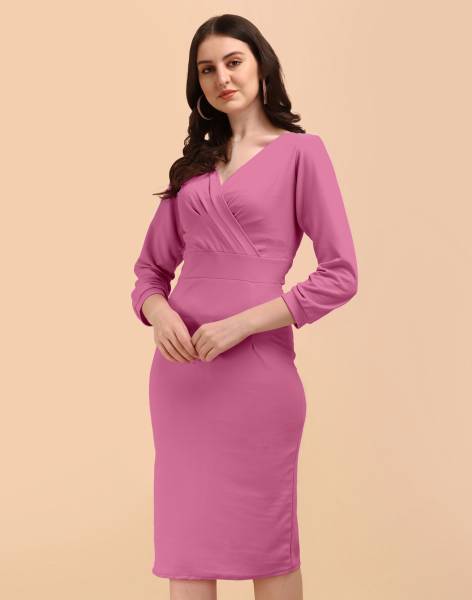 Selvia Women Bodycon Pink Dress