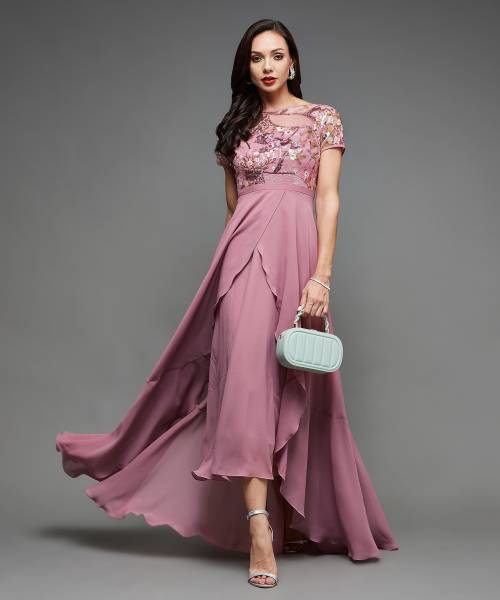 Miss Chase Women Layered Pink Dress