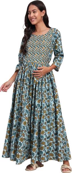 PRISTYLE Women Gown Multicolor Ankle Length Dress