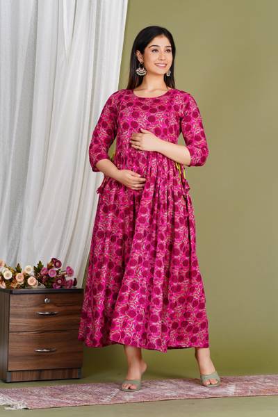 vijay garments Women Ethnic Dress Pink Dress