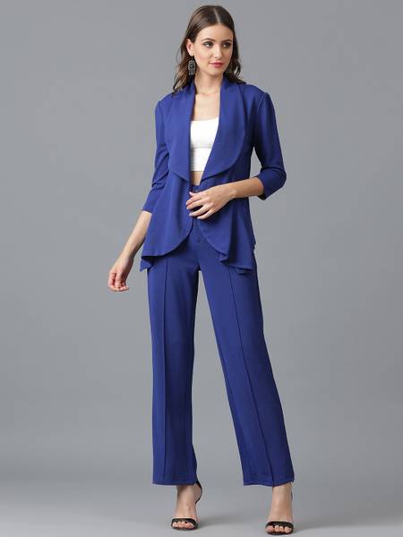 KOTTY 2 Pc Coat Set (Blazer&Pant) Solid Women Suit