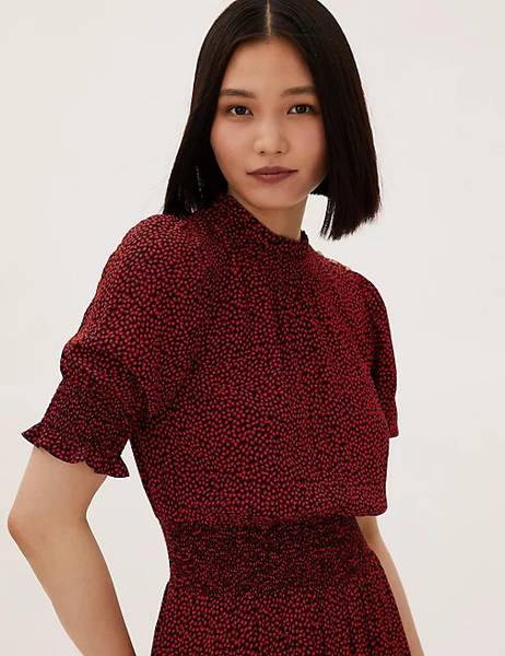 MARKS SPENCER Women Fit and Flare Red Dress Price History