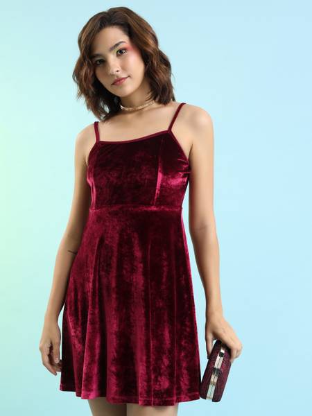 KETCH Women Bodycon Red Above Knee/Mid Thigh Length Dress