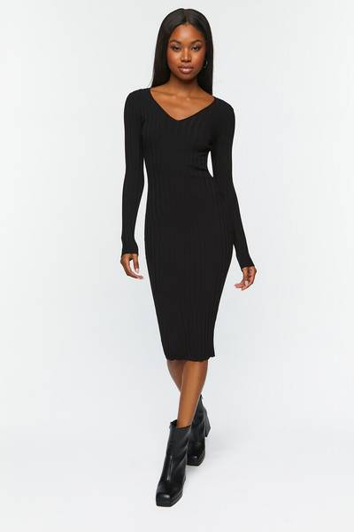 chinese dress ladies Forever 21 Tie-Front Midi Sweater Dress main image 1