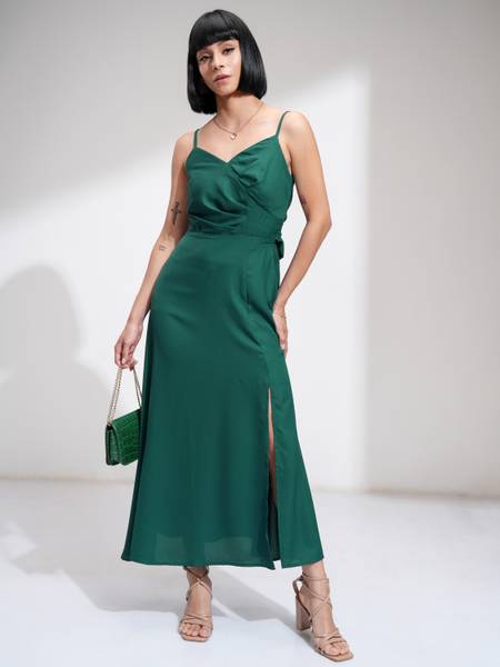 Tokyo Talkies Women A-line Blue Midi/Calf Length Dress