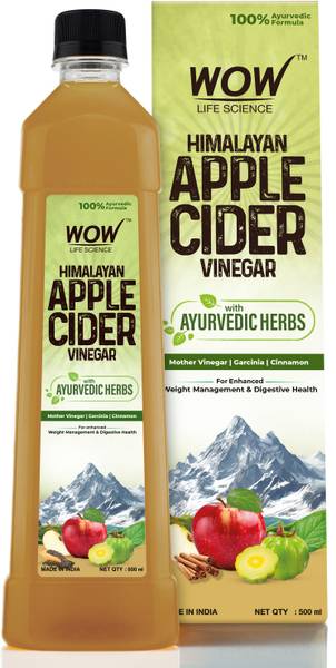 WOW Life Science Apple Cider Vinegar with Ayurvedic Herbs| Mother of Vinegar,Garcinia,Cinnamon