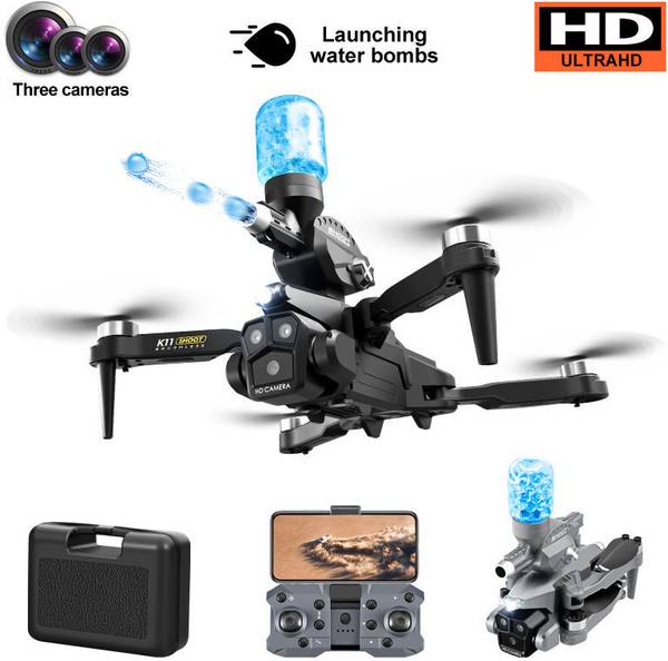 PTCMart Drone K11 8K 3 camera Water Bombs Shoot long range Brushless Obstacle Avoidance Drone