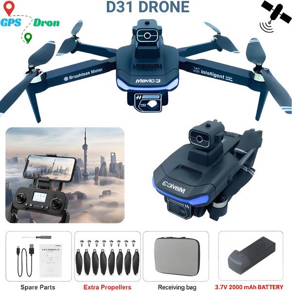 ERH India D31 GPS brushless motor 4k dual camera | Obstacle Avoidance, Drone