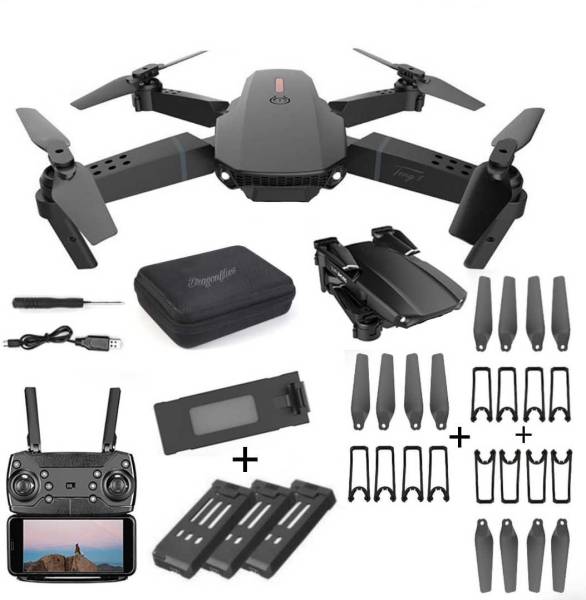 Toyrist Black Quadcopter Drone 1+3 Batteries & 1+3 Propellor Combo Drone
