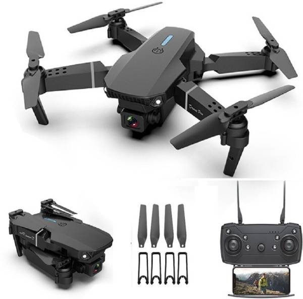 Digiwins E88 Drone Camera with 1800Mah Battery WiFi Camera with Dual Lights 2 Batteries Drone
