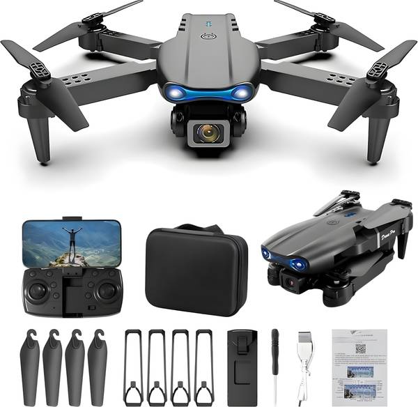 ERH India K3 & E99 HD 4K Camera Foldable Drone  Dual Cameras, Dual Batteries Drone