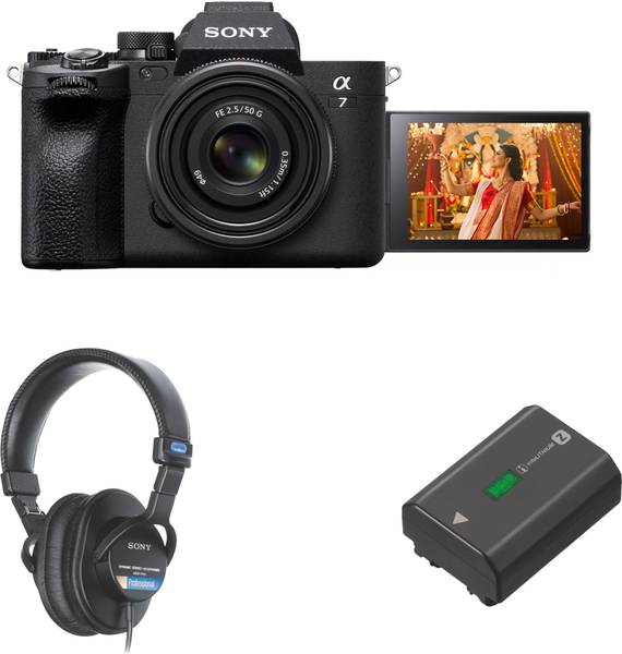 SONY Alpha ILCE-7M4/BQ IN5 Mirrorless Camera Body Only MDR-7506 Sony Headphone and NP-FZ100 Battery