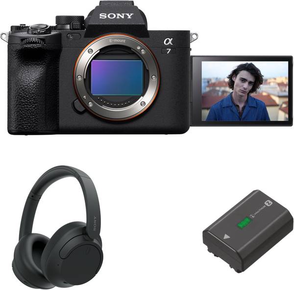 SONY Alpha 7M4 Mirrorless Camera Body Only with Wireless Headphones (WH-CH720N) & Rechargeable Battery (FZ100)